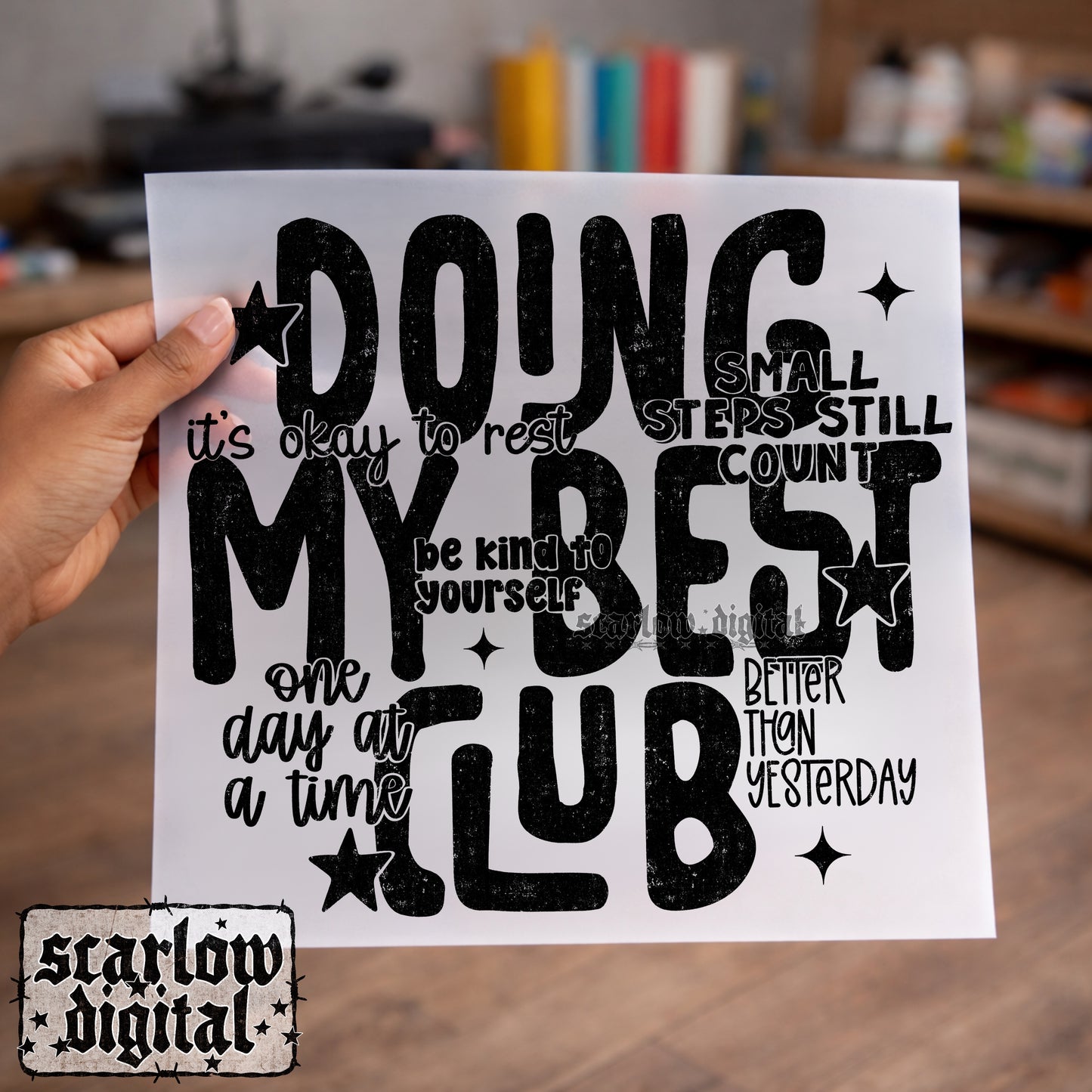 Doing My Best Club PNG Digital Design