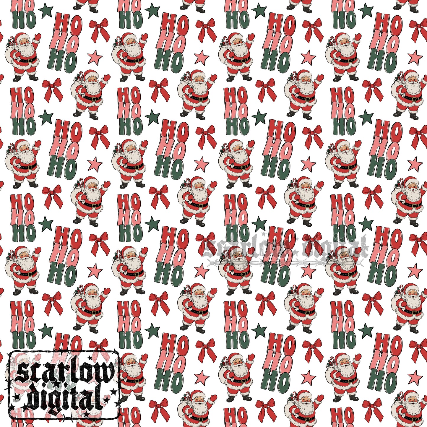 Ho Ho Ho Seamless Pattern Digital Design