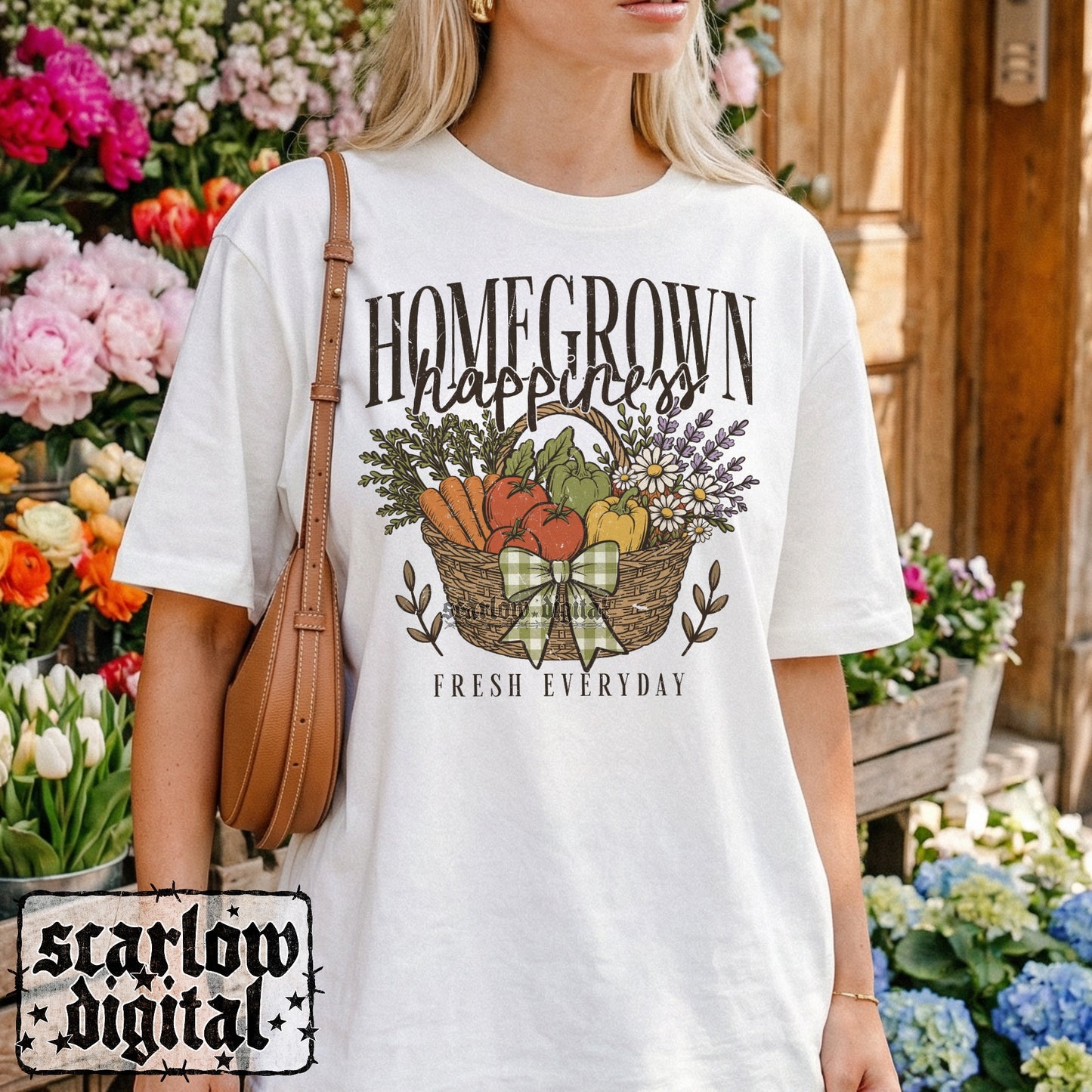 Homegrown Happiness PNG Digital Design