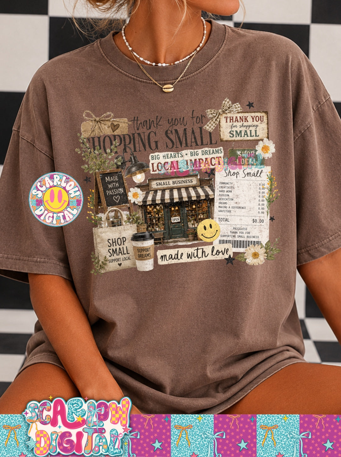 Thank you For Shopping Small Collage PNG Digital Design