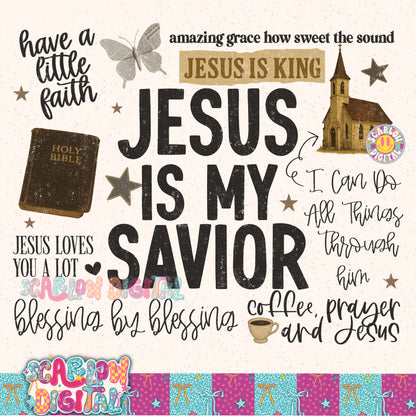 Jesus is My Savior PNG Digital Design