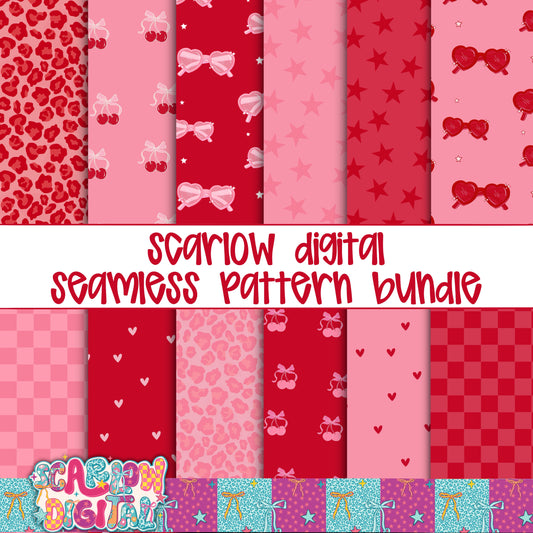 Valentine's Day Seamless Pattern Bundle Digital Design