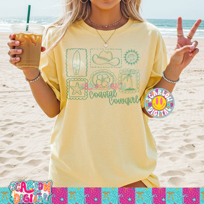 Coastal Cowgirl Single Color PNG Digital Design