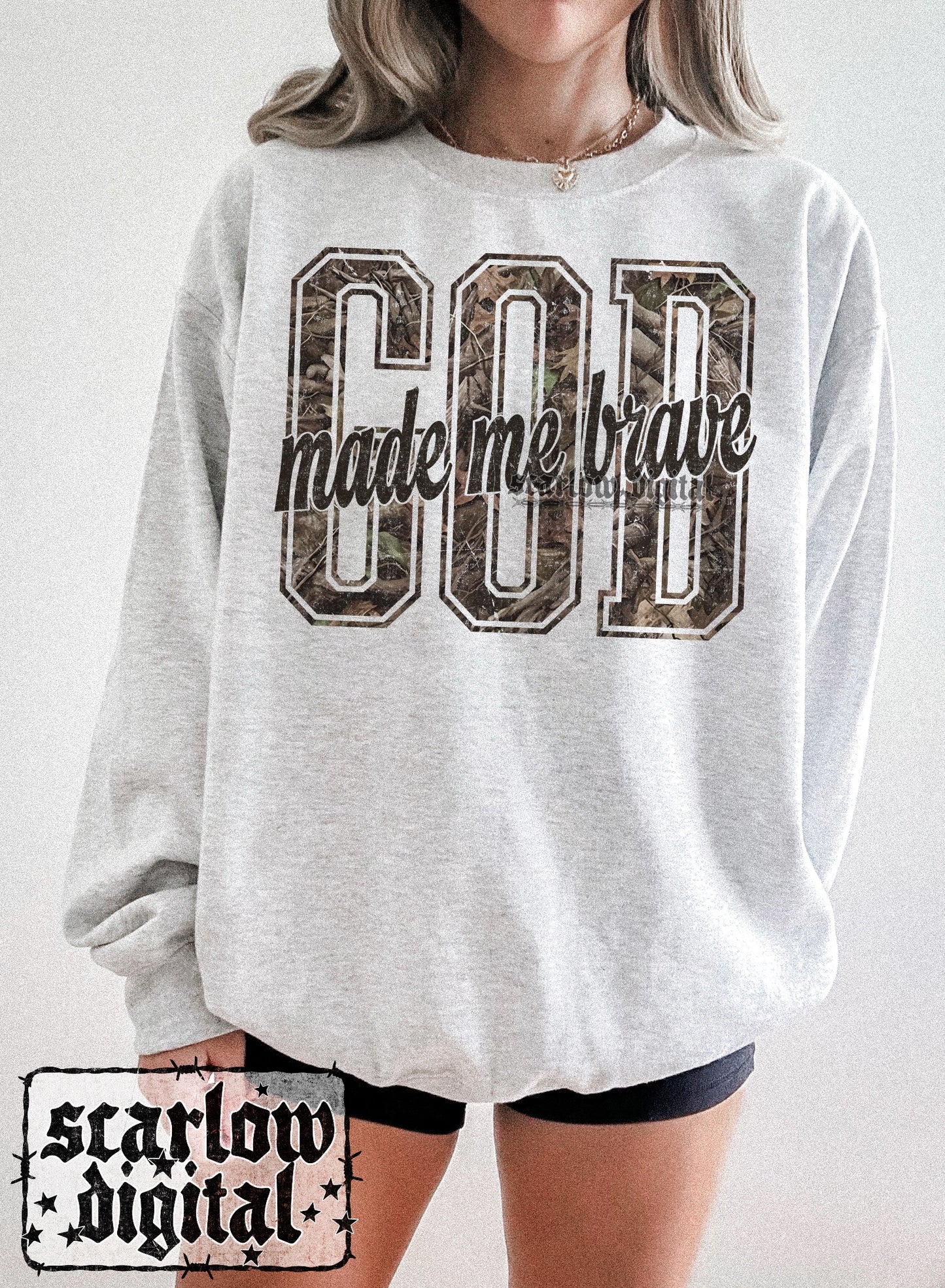 God Made Me Brave Christian Camo Boy PNG Digital Design