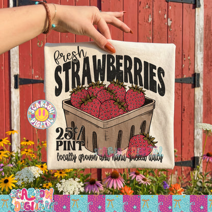 Fresh Strawberries PNG Digital Design