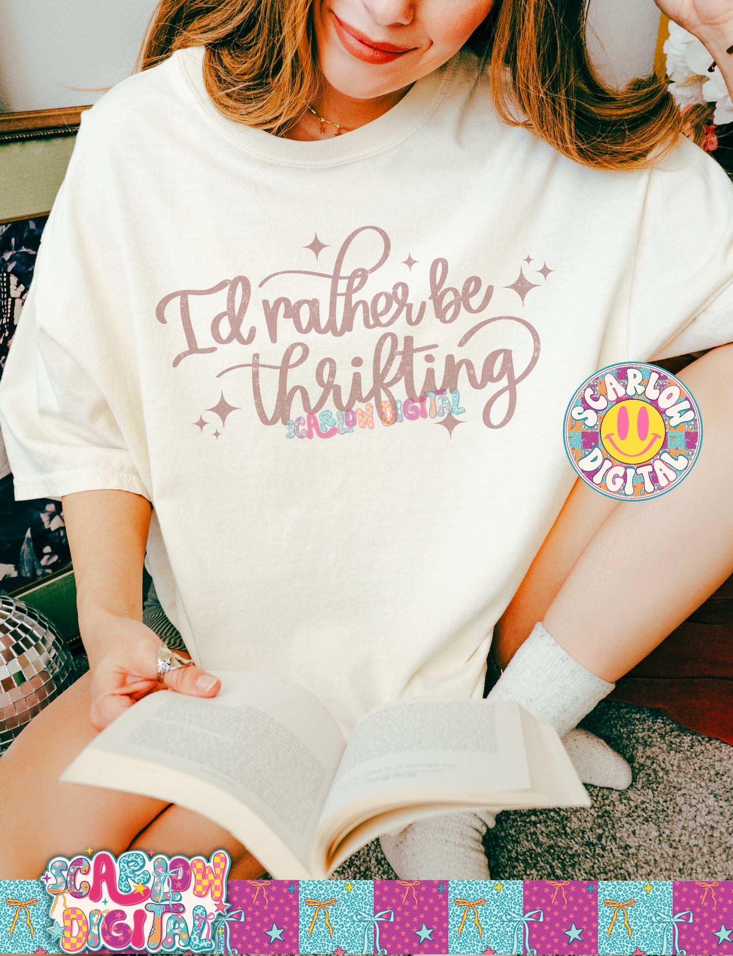 I'd Rather Be Thrifting PNG Digital Design