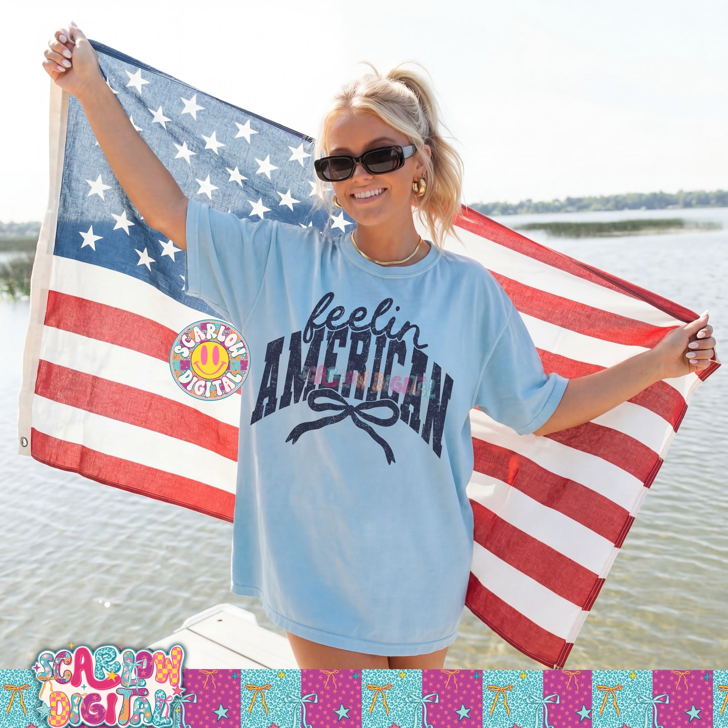 Feelin American PNG Digital Design