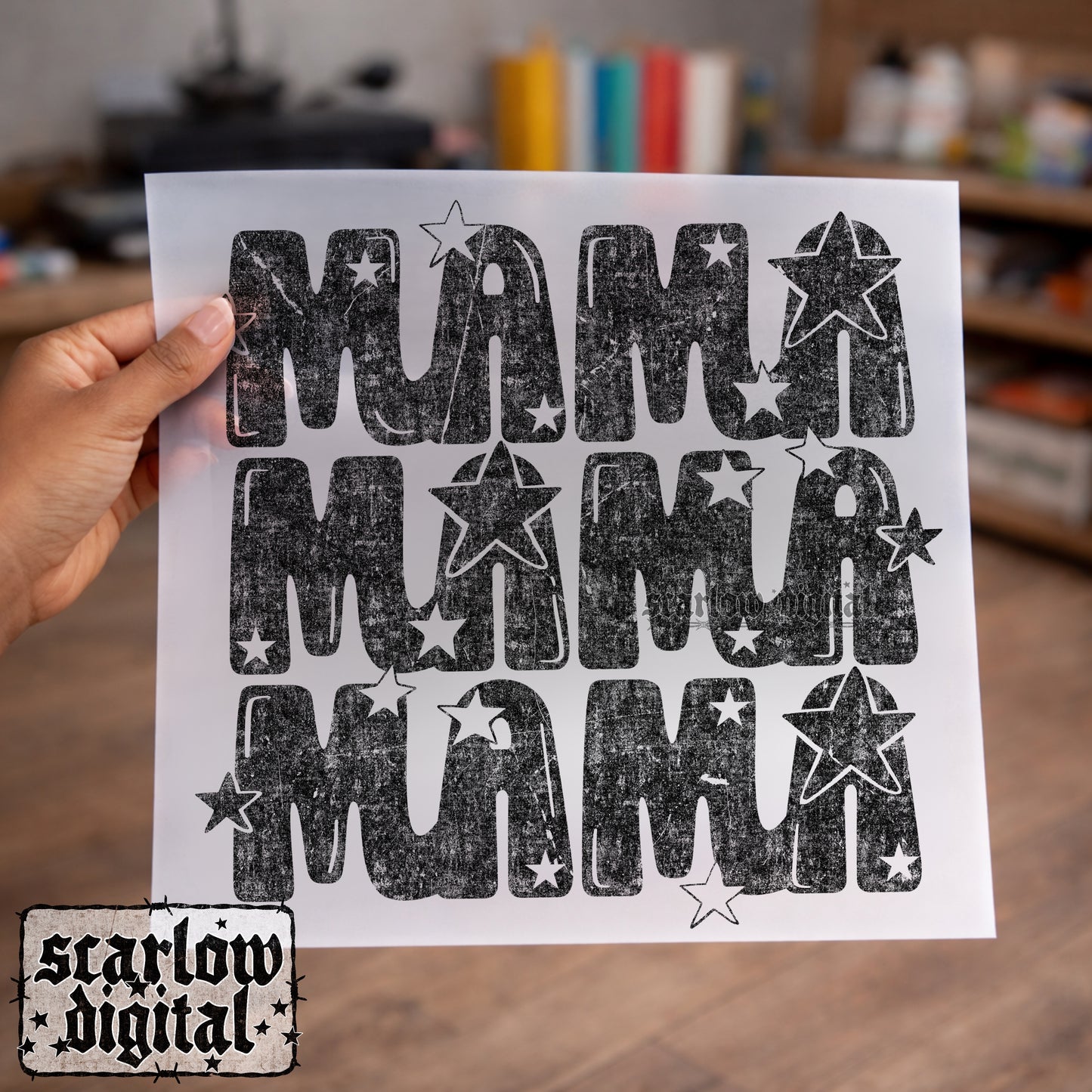 Stacked Mama Stars PNG Digital Design