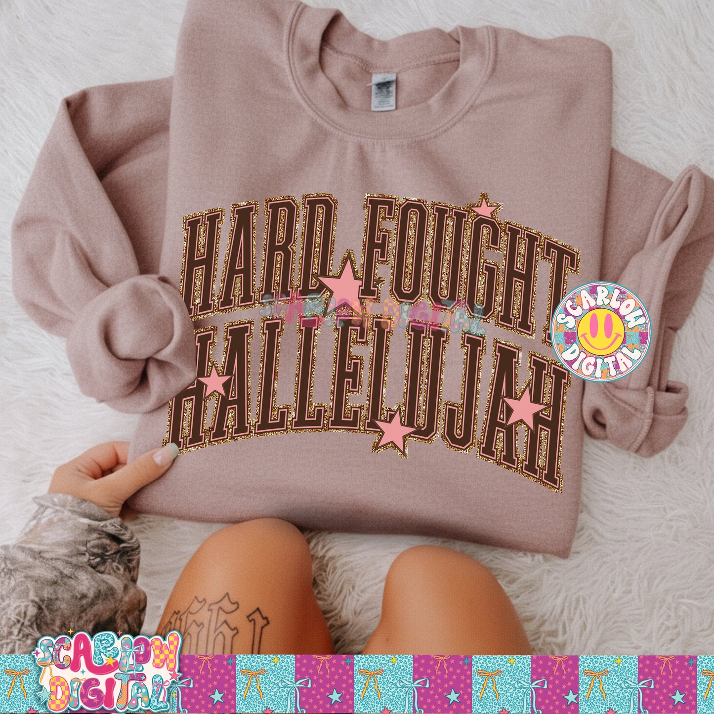 Hard Fought Hallelujah PNG Digital Design