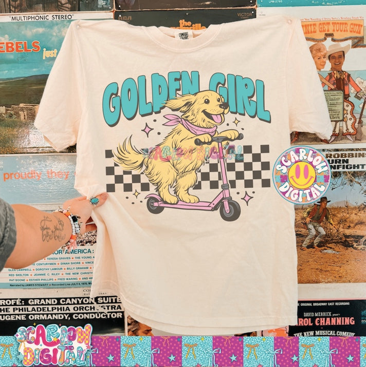 Golden Girl PNG Digital Design