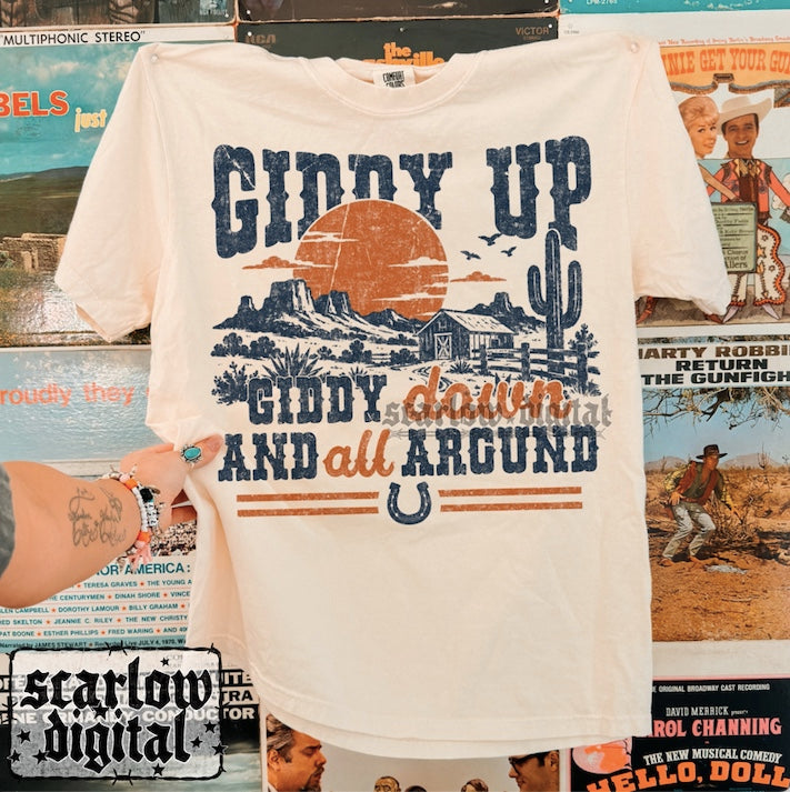 Giddy Up Giddy Down and All Around PNG Digital Design