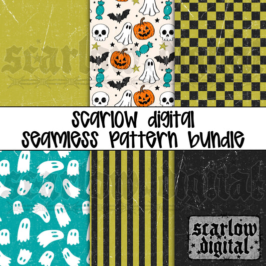 Halloween Seamless Pattern Bundle Digital Design