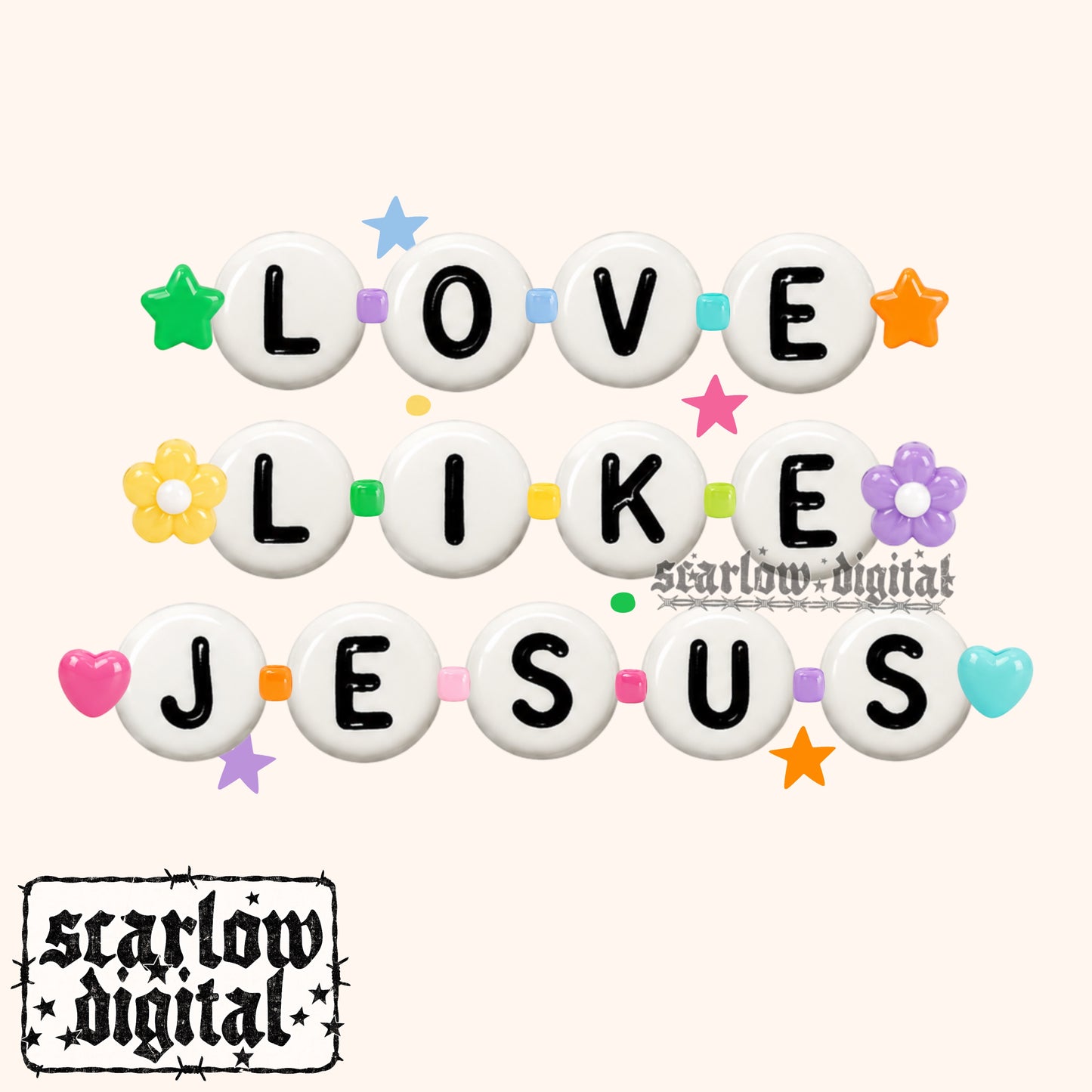 Love Like Jesus Friendship Beads PNG Digital Design