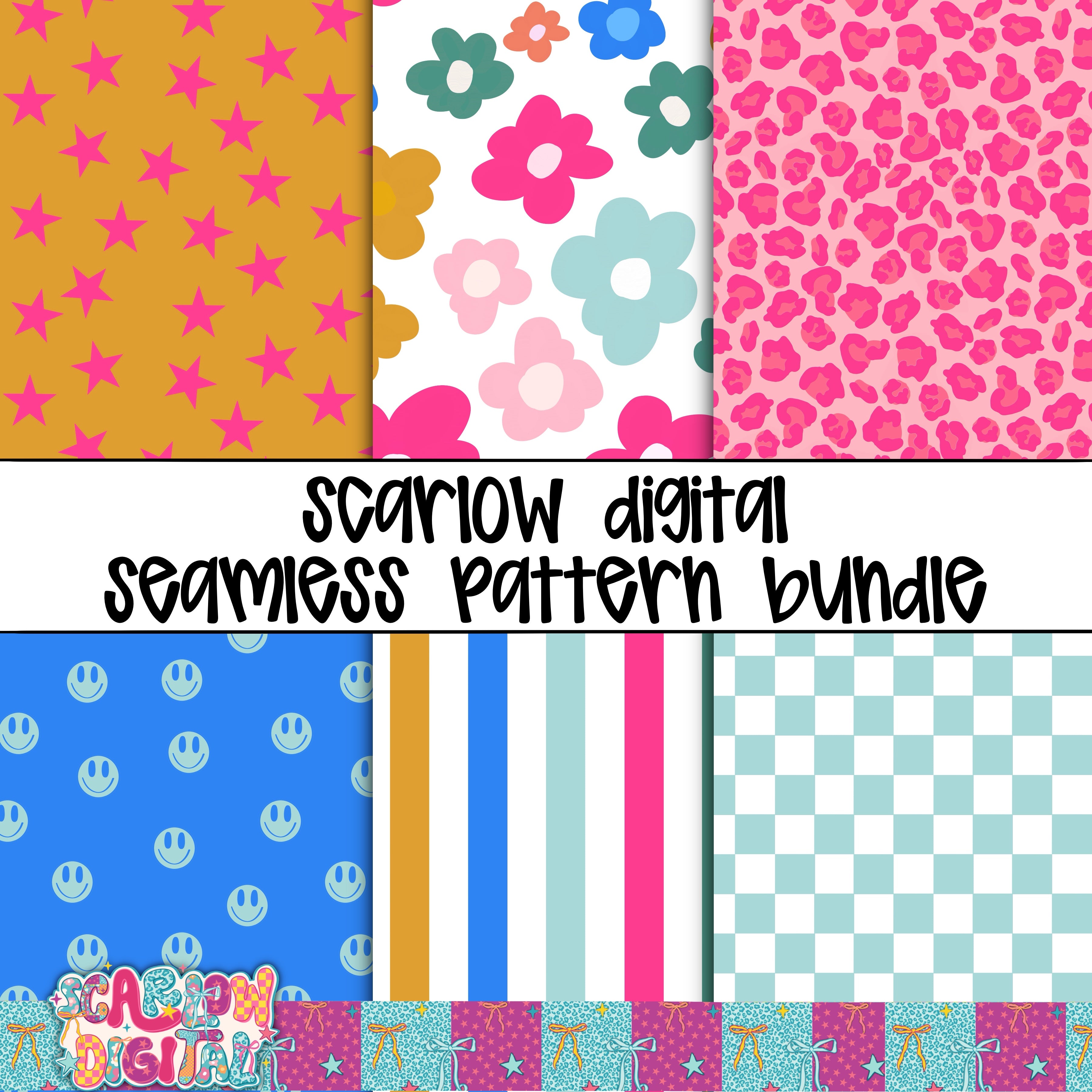 Retro Seamless Pattern Bundle Digital Design – Scarlow Digital