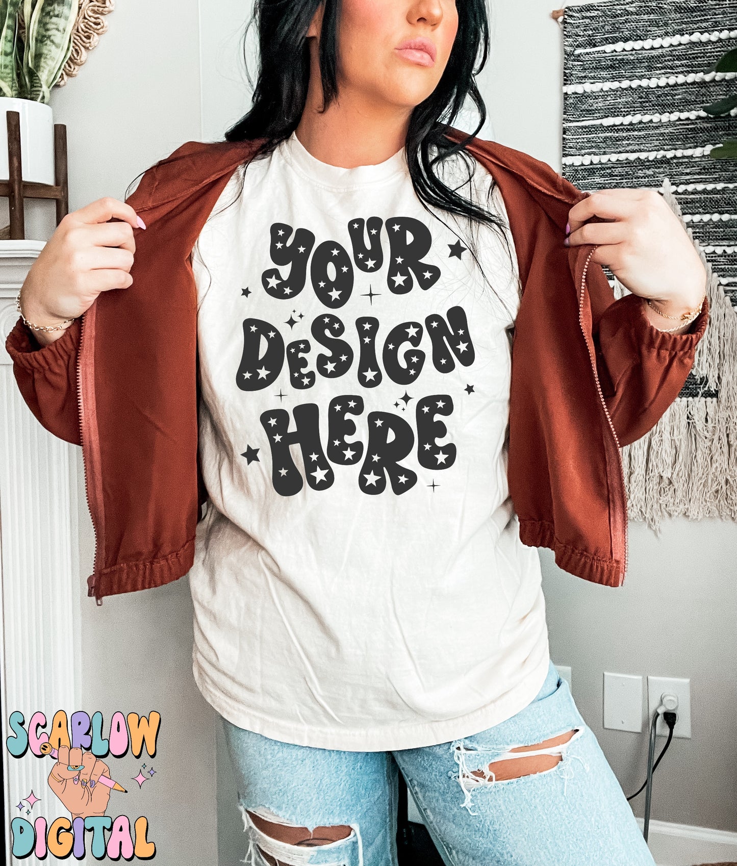 Comfort Colors 1717 Off White Tshirt Mockup, cc mockup, model mockups, studio mockup, trendy mockup, boho tshirt mockup, fun tshirt mockups