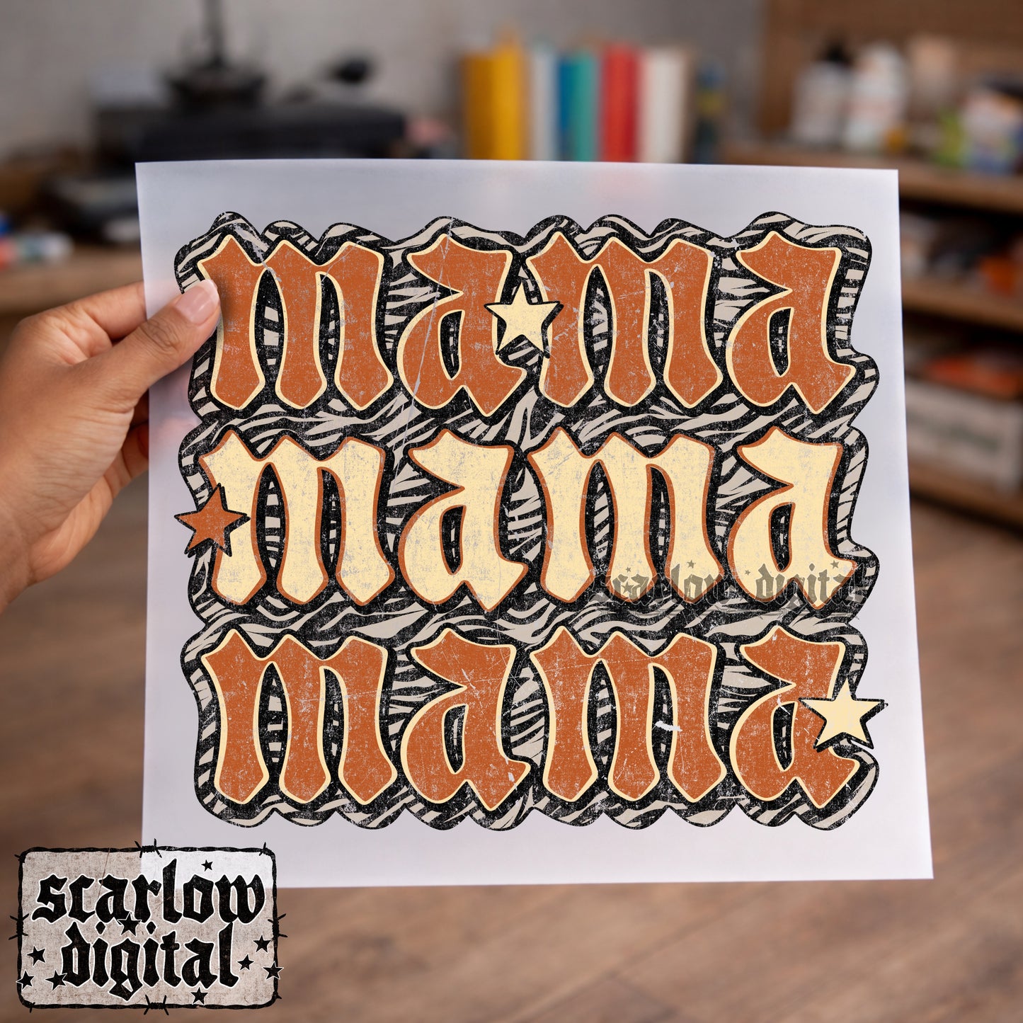 Zebra Mama PNG Digital Design