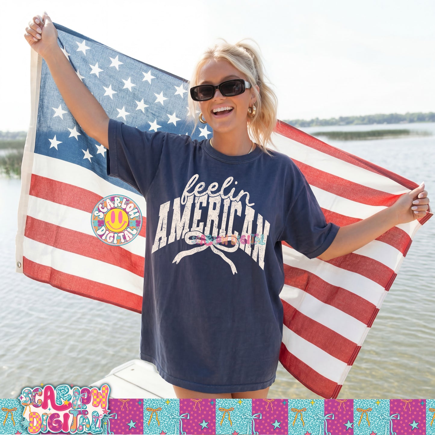 Feelin American PNG Digital Design