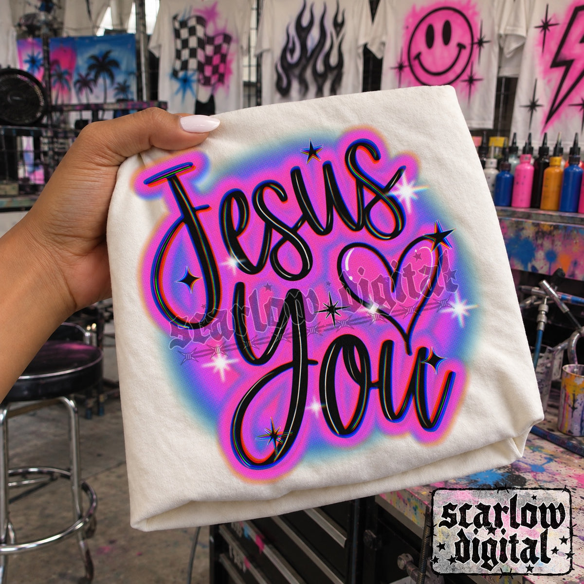 Jesus Loves You PNG Digital Design