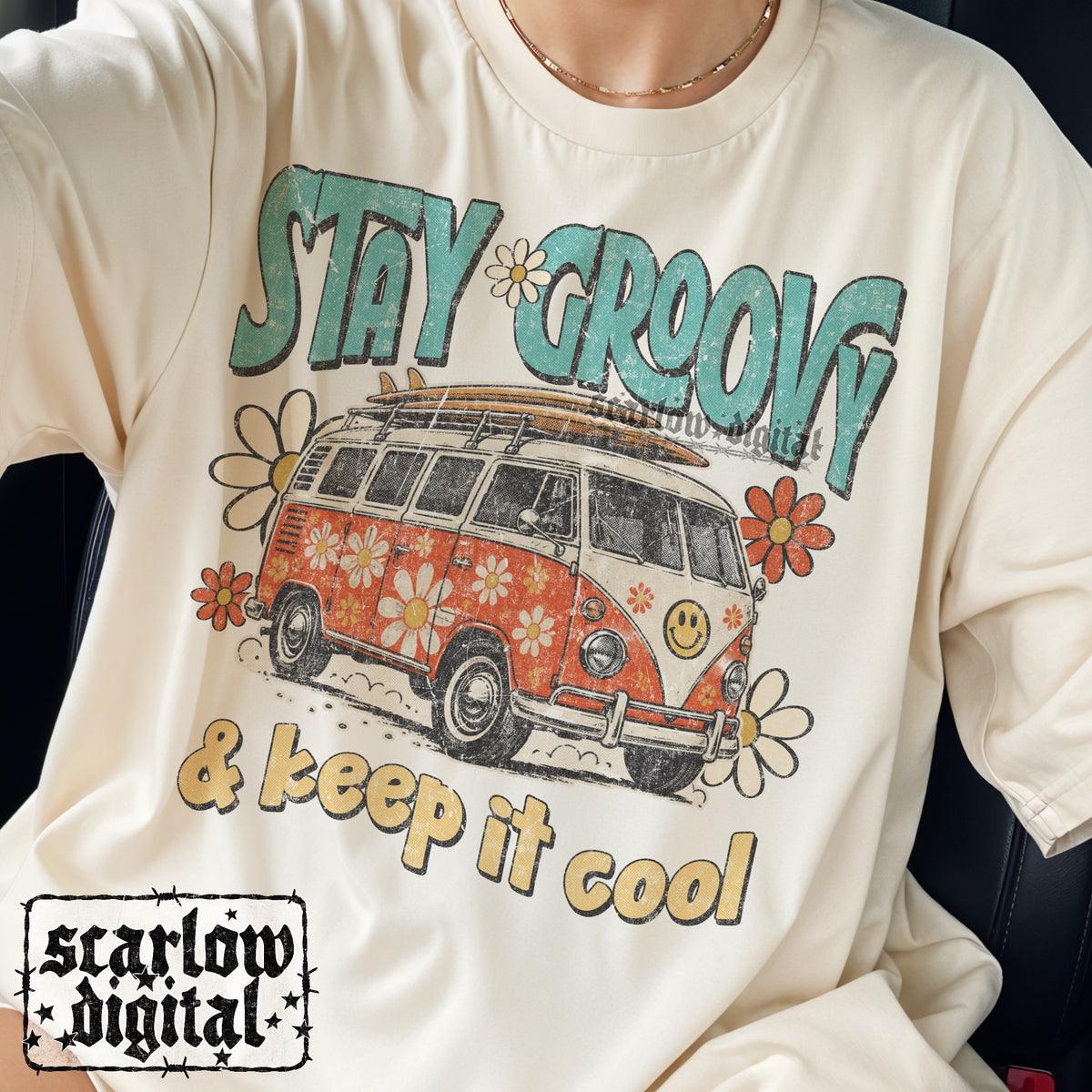Stay Groovy & Keep It Cool PNG Digital Design