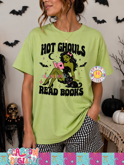 NEW NEW NEW! Hot Ghouls Read Books PNG Digital Design