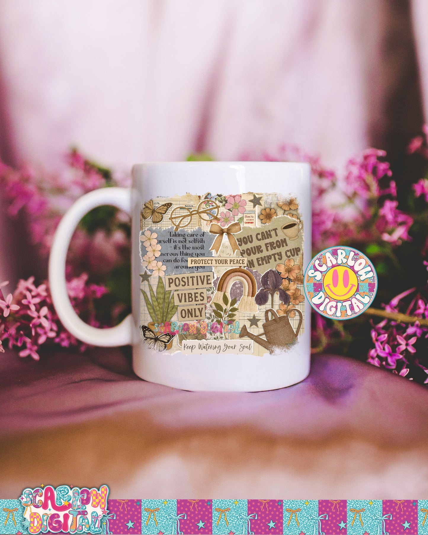 Self Care Scrapbook PNG Digital Design