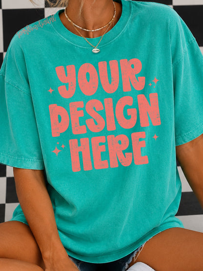 Seafoam Comfort Colors Unisex Garment-Dyed Heavyweight T-Shirt 1717 Mockup