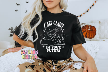 I See Candy in Your Future SVG-Halloween Cricut Cut File Digital Design Download-witchcraft svg, crystal ball svg, candy svg, trick or treat