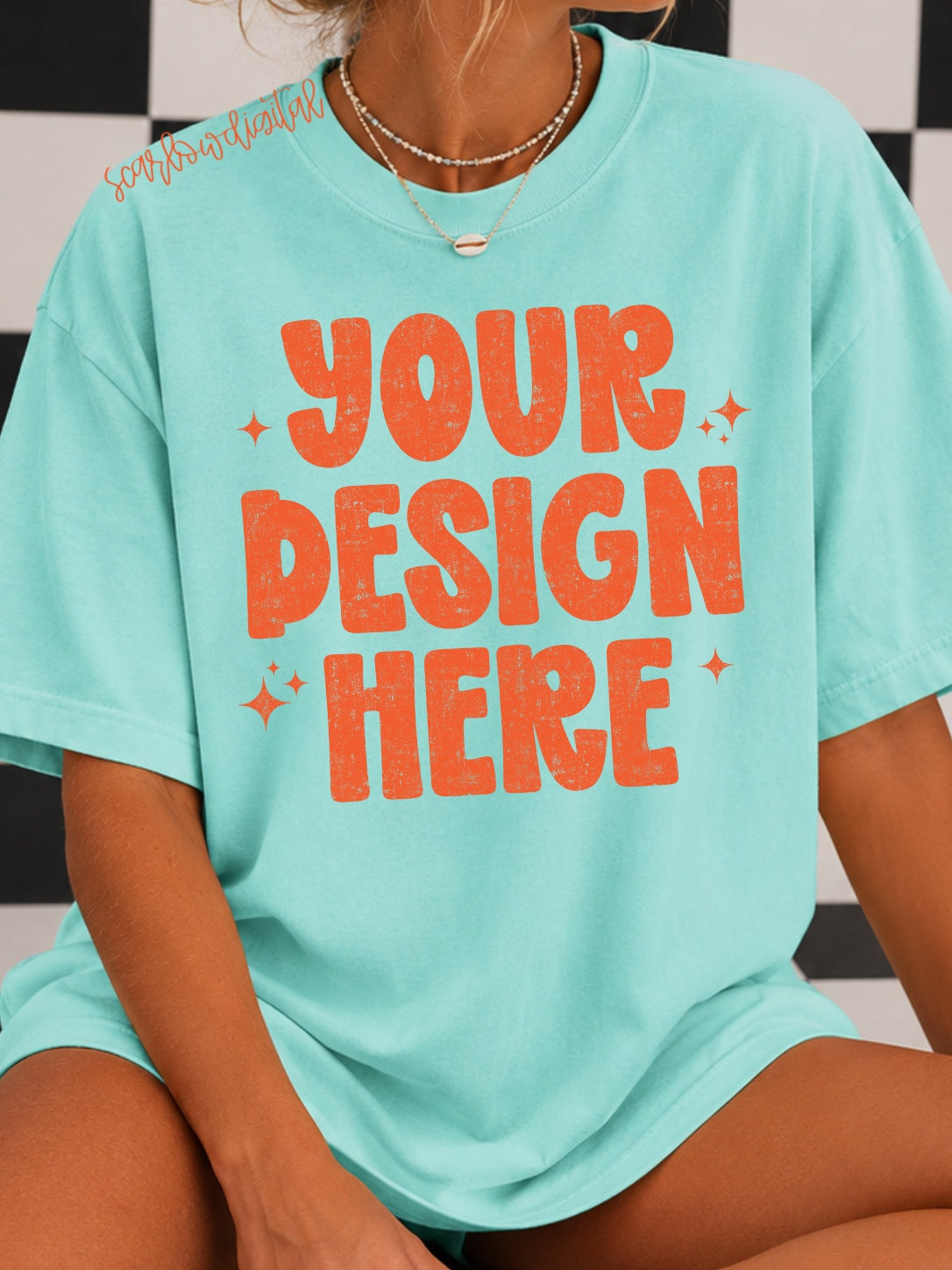 Chalky Mint Comfort Colors Unisex Garment-Dyed Heavyweight T-Shirt 1717 Mockup