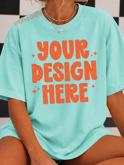 Chalky Mint Comfort Colors Unisex Garment-Dyed Heavyweight T-Shirt 1717 Mockup