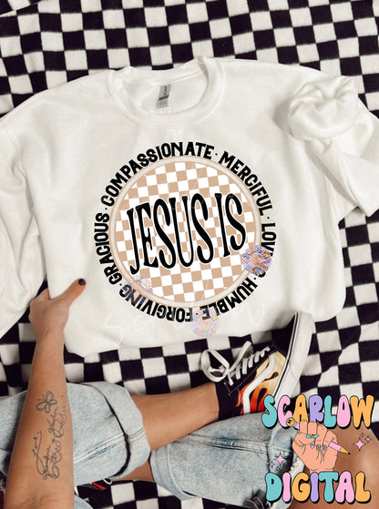 Jesus is... PNG Digital Design Download, checkers png, retro png, christian png designs, religious png, church png, bible verse png design