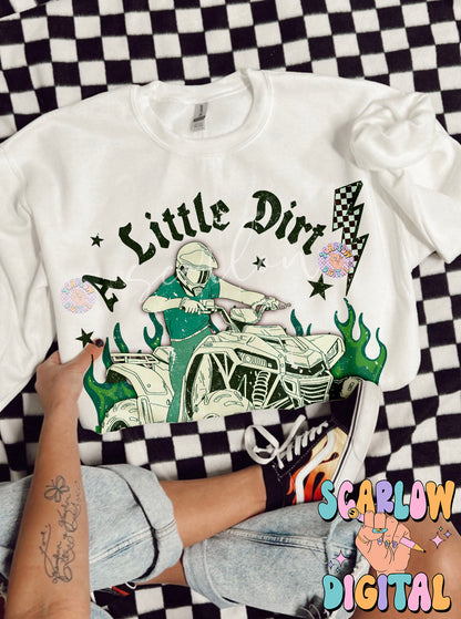 A Little Dirt Never Hurt PNG Digital Design Download, 4-wheeler png, atv png, mud png, little boy png, grunge png, edgy png, png for boys
