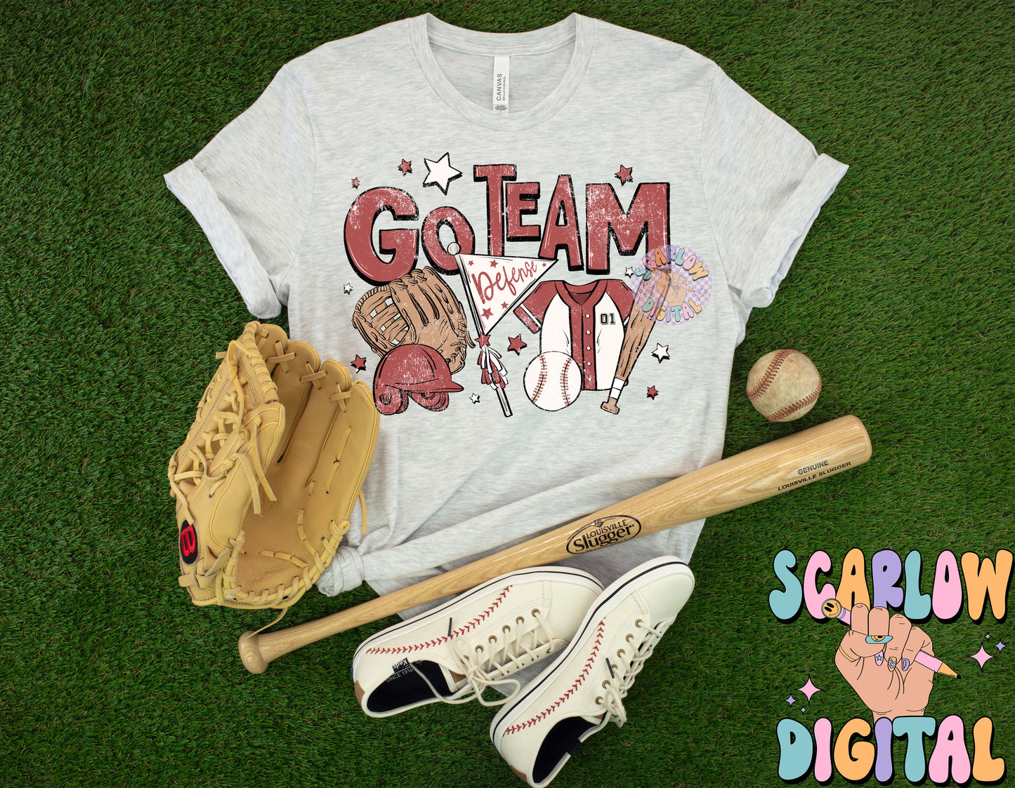 Website Exclusive: Go Team Baseball PNG Digital Design Download