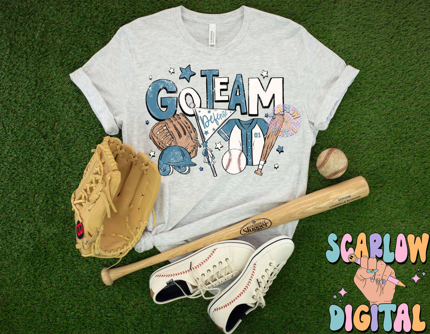 Website Exclusive: Go Team Baseball PNG Digital Design Download