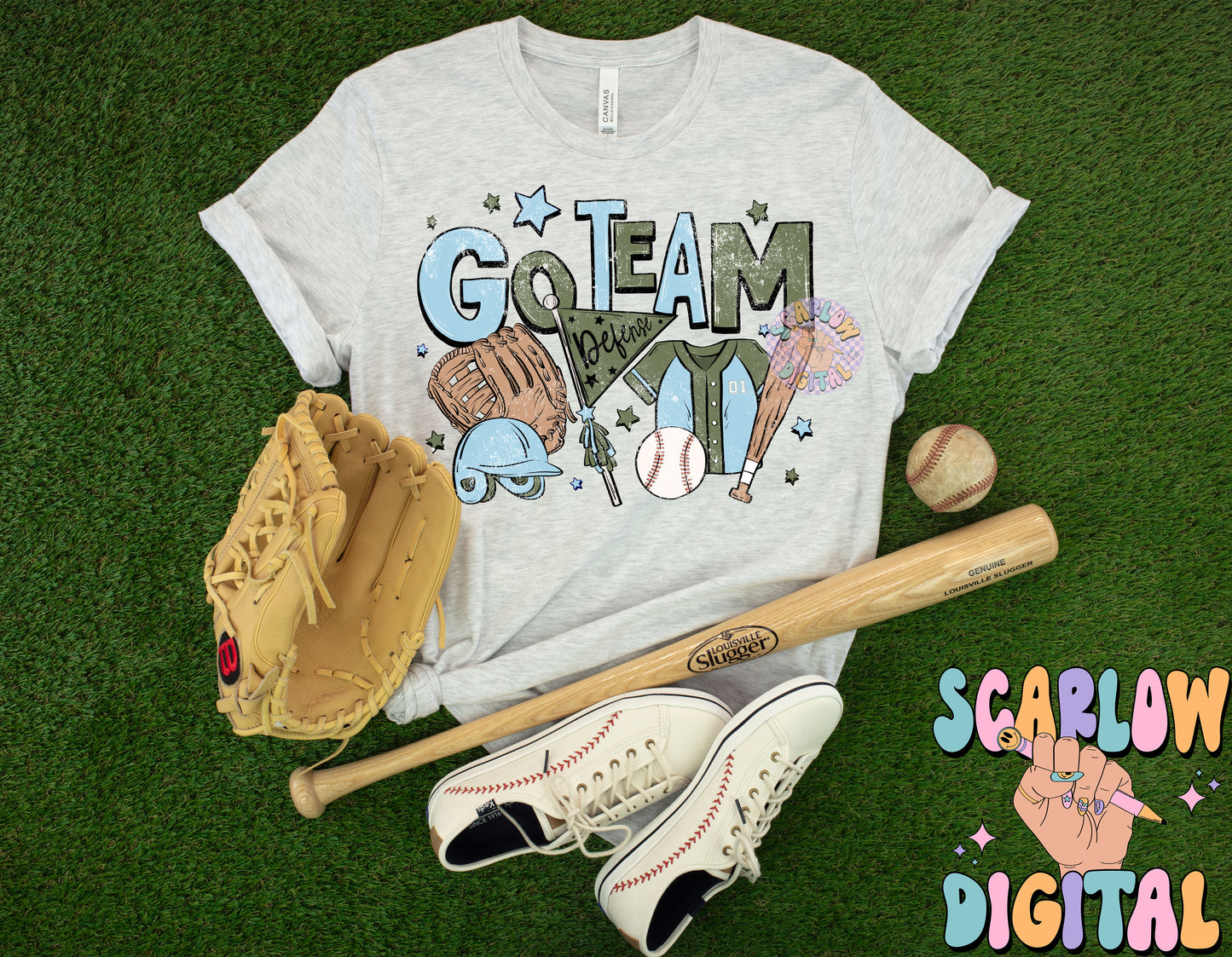 Website Exclusive: Go Team Baseball PNG Digital Design Download