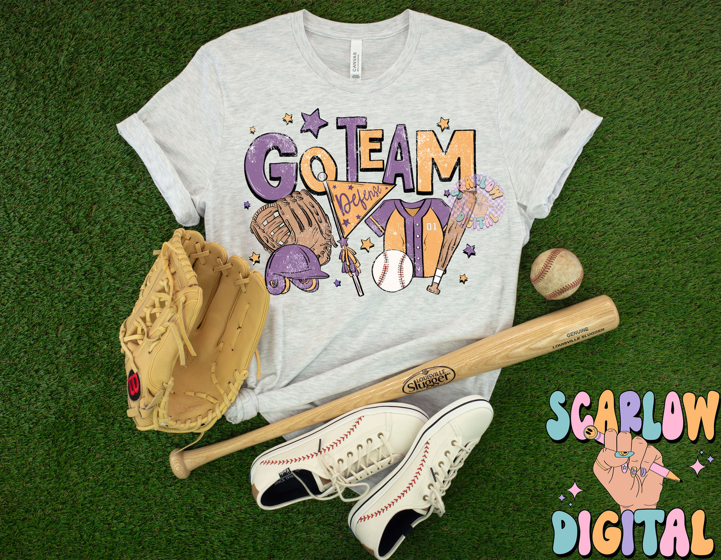 Website Exclusive: Go Team Baseball PNG Digital Design Download