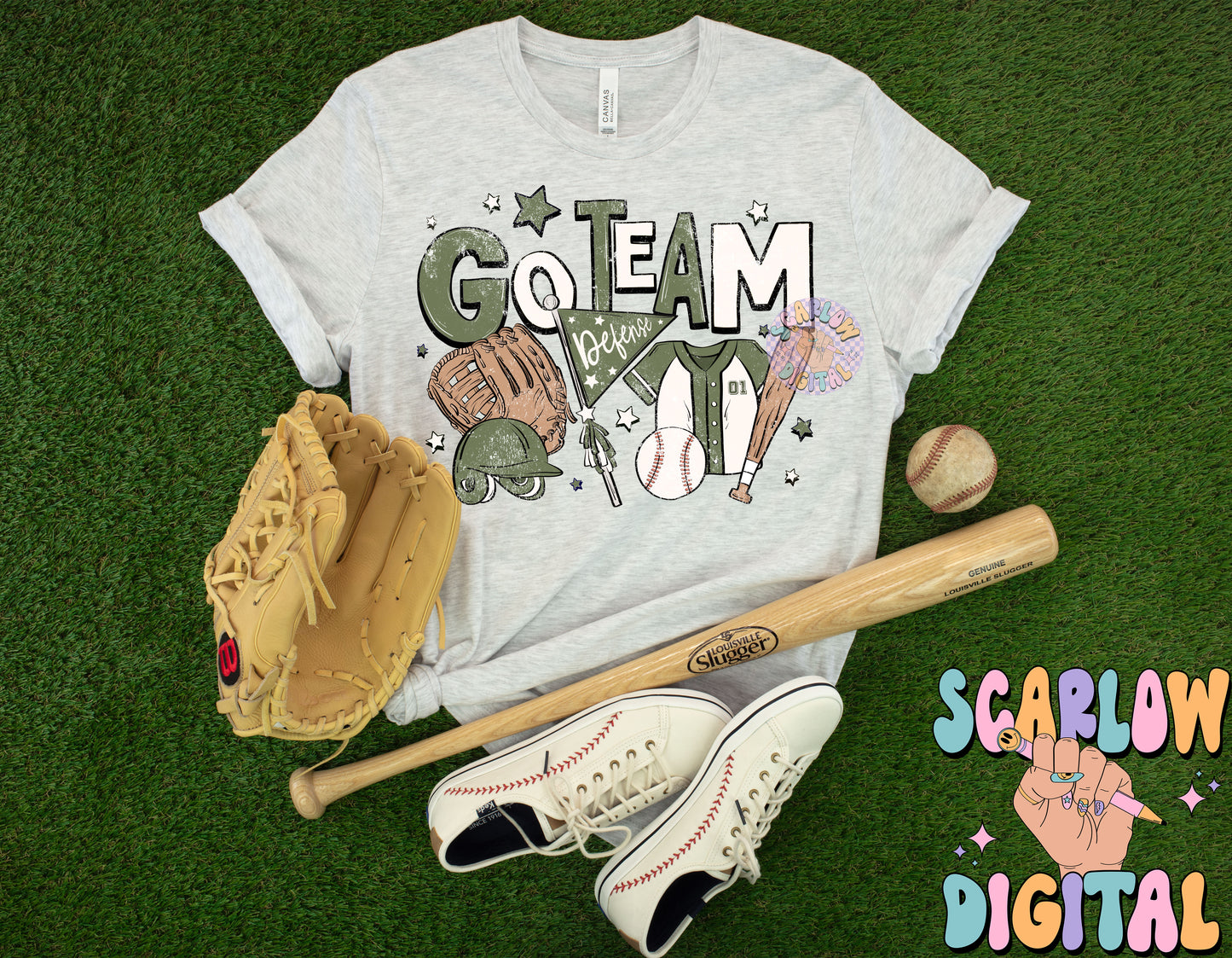 Website Exclusive: Go Team Baseball PNG Digital Design Download