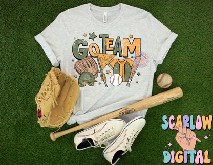 Website Exclusive: Go Team Baseball PNG Digital Design Download