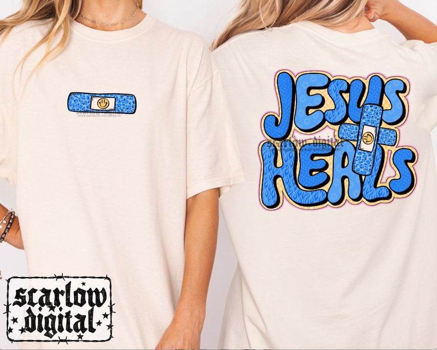 Jesus Heals Front and Back PNG Digital Design