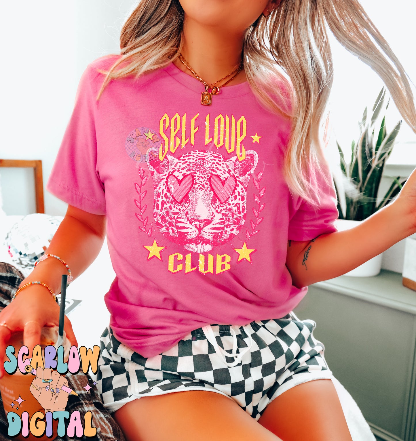 Self Love Club PNG-Valentine's Day Sublimation Digital Design Download-snow leopard png, hearts png, girly valentine's png, self care png