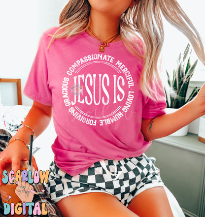 Jesus is... PNG Digital Design Download, single color png, retro png, christian png designs, religious png, church png, bible verse png