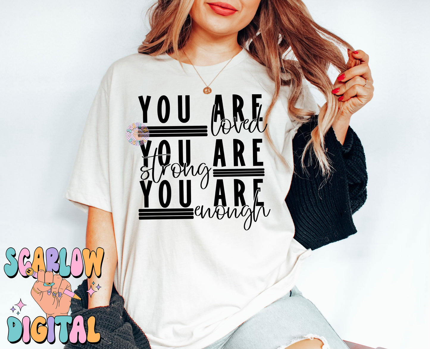 You Are Loved SVG Cut File Digital Design Download, you are strong svg, you are enough svg, inspirational svg, simple svg, motivational svg