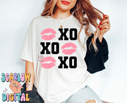 Xo Xo Kisses PNG-Valentine's Day Sublimation Digital Design Download-pink lips png, simple vday png, cute valentine's day png file, girl png