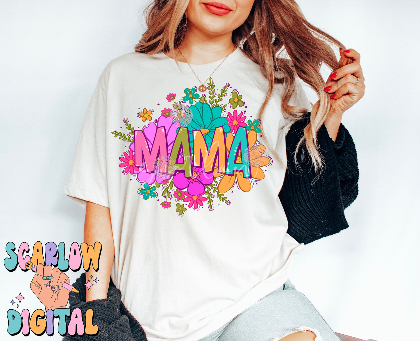 Floral Mama PNG-Flowers Sublimation Digital Design Download-png for moms, mama mini png, mama's girl png, flower mama png, summer mama png