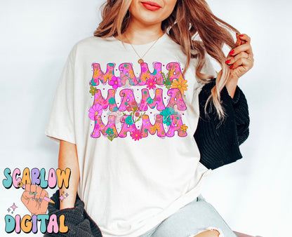 Floral Mama PNG-Flowers Sublimation Digital Design Download-png for moms, mama mini png, mama's girl png, flower mama png, summer mama png