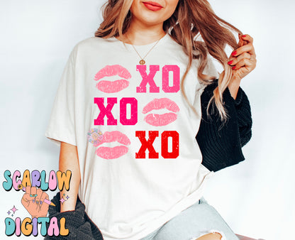 Xo Xo Kisses PNG-Valentine's Day Sublimation Digital Design Download-pink lips png, simple vday png, cute valentine's day png file, girl png