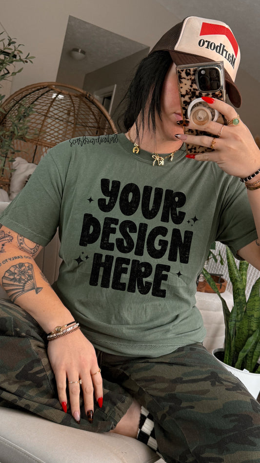 Bay Comfort Colors Unisex Garment-Dyed Heavyweight T-Shirt 1717 Mockup