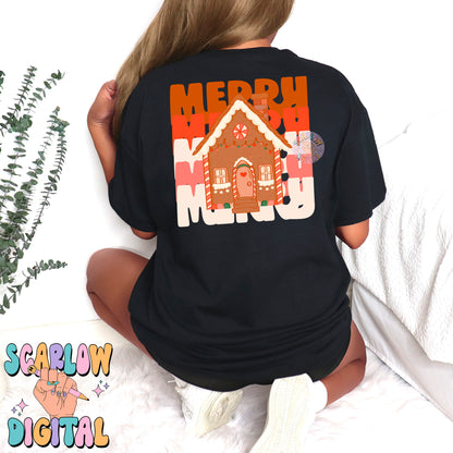 Gingerbread House Pocket and Back PNG Bundle Digital Design Download, merry christmas png, xmas png designs, trendy christmas png designs