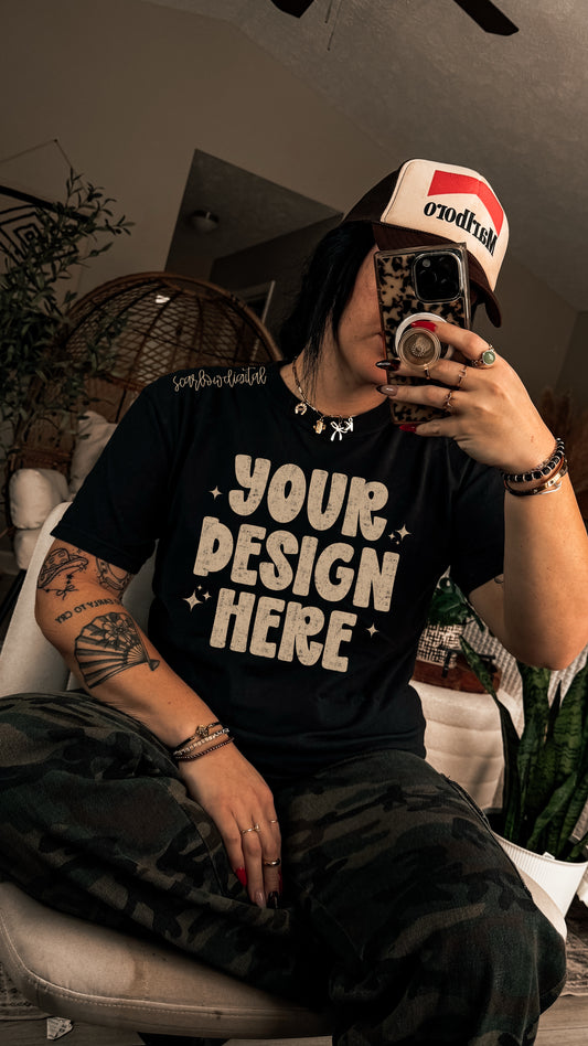 Black Comfort Colors Unisex Garment-Dyed Heavyweight T-Shirt 1717 Mockup