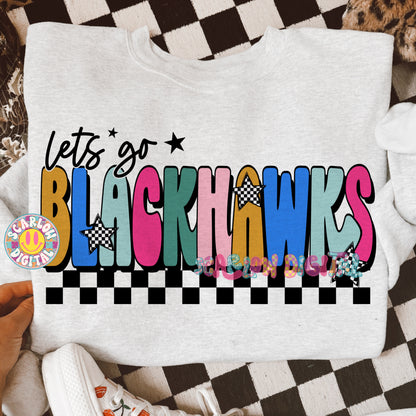 Let's Go Blackhawks PNG Digital Design