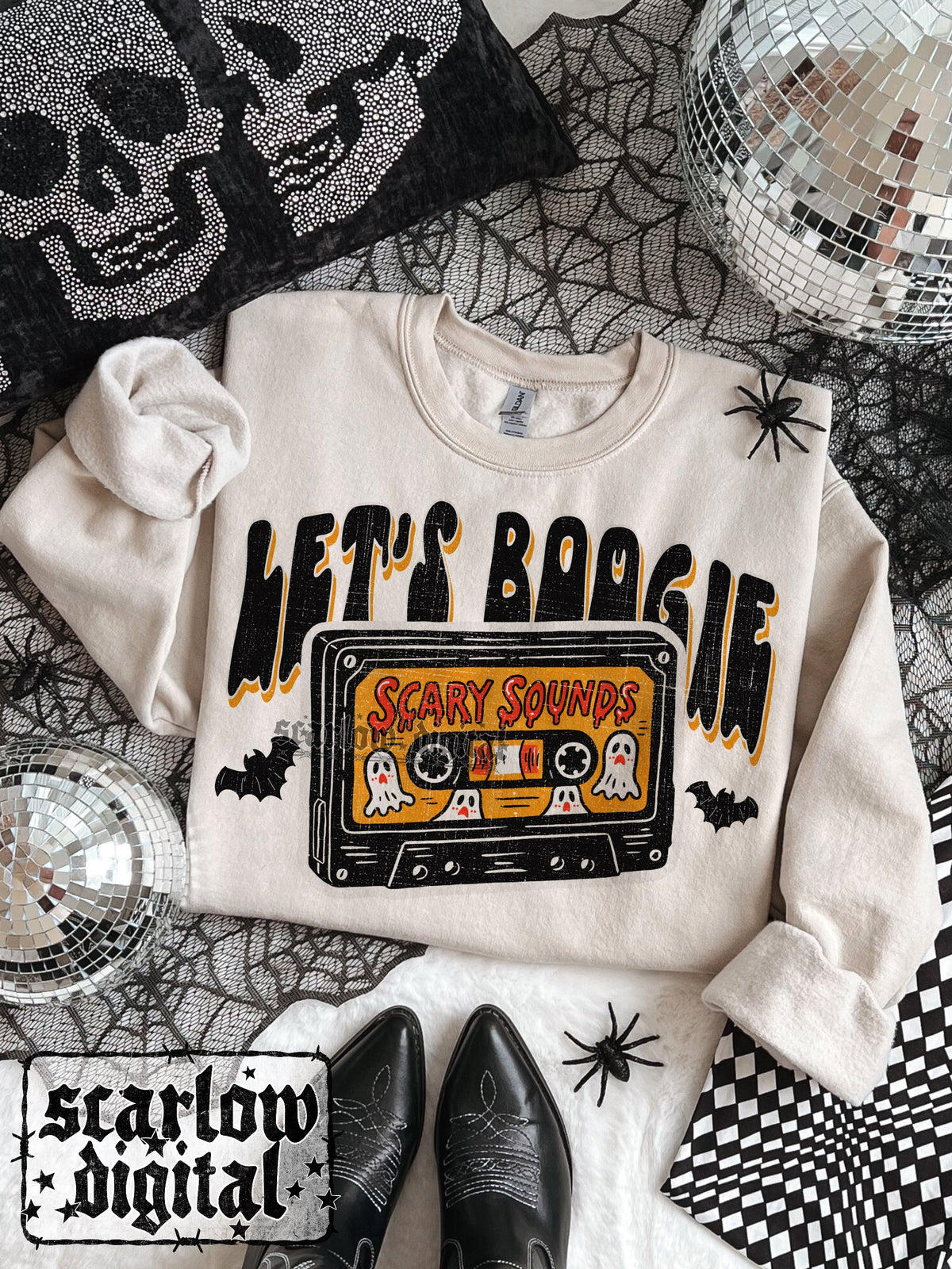 Let's Boogie Halloween Music PNG Digital Design